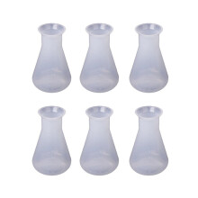 6X Transparent Plastic Laboratory Chemical Erlenmeyer Flasks Container Bottles - 250ml