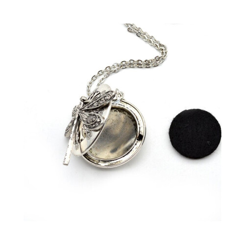 5-Piece Silver Dragonfly Aromatherapy Diffuser Pendant Necklace 2