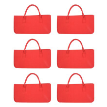 6er-Pack Filzhandtaschen, Filzaufbewahrungstaschen, geräumige Einkaufstaschen – Rot
