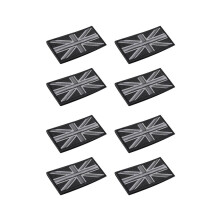8x Fashion Union Jack UK Flag Badge Patch Stick Back 10 x 5 cm New, (Black / Grey)