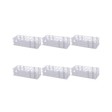 6X Plastic test tube rack for 30 mm tubes, 21 well, white, removable (21-hole)