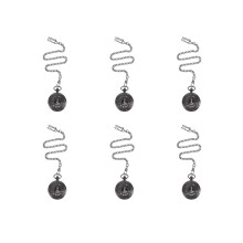 6x Vintage Steampunk Zwarte Hanger met Romeinse Cijfer Ketting Quartz Zakhorloge Cadeau