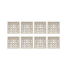 8X Rubber Wood Carved Floral Decal Craft Onlay Applique Furniture DIY Decor F: 20 X 20cm