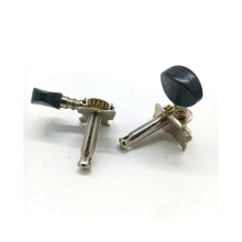 8 Pieces Metal Open Ukulele Uke Tuning Pegs Tuner Round Cap Black
