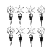 8 Snowflake Wine Stoppers, Reusable Wine Bottle Stoppers, Decorative Wine Stoppers, Wine and Beverage Bottle Stoppers