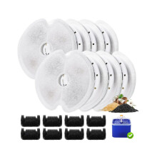 8 Stück Katzen-Trinkbrunnenfilter für Ultra Silent Cat Fountain 67oz/2L mit Vorfilterschwämmen für Haustier-Trinkbrunnen
