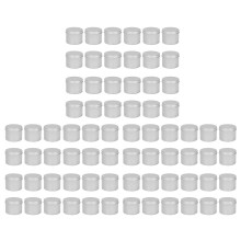 Paquete de 72 latas redondas de metal, caja para velas, lata de aluminio negro, recipiente de vidrio