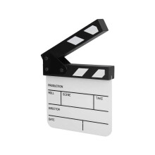 Actieklapbord, acrylfilmklapbord, afwasbaar, compact formaat, voor tv-films, director's cuts, actiescènes,