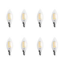 8 dimmbare E12 4W COB Edison Kerzenflammen-LED-Glühbirne, 10 x 3,5 cm