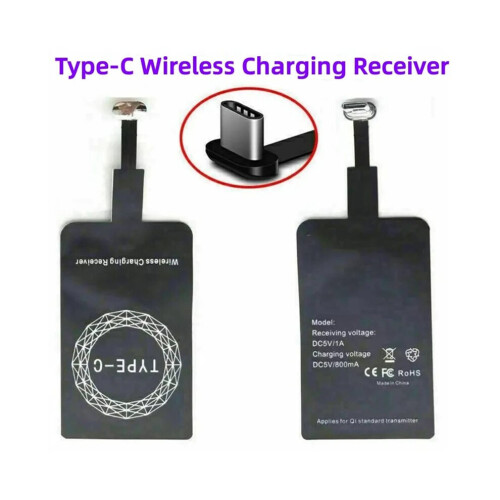 6X Wireless Charging Receiver Type C, Fast Wireless Charging Adapter Type C for , for , for 1