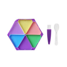 Organizer voor diamantschilderijen, accessoirebakjes voor diamantschilderijen met kwast en lepel, sorteerbakjes