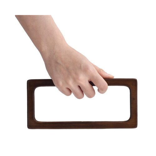 8 Pieces 20cm Rectangular Wooden Bag Handle DIY Sewing Clips Handbag Frame Handles for Making Handbag 1