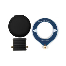 Donut Loop-Antenne, Breitbandantenne 10 KHz-180 MHz mit Niederimpedanzkonverter für Radio, Walkie-Talkie, SDR, Blau