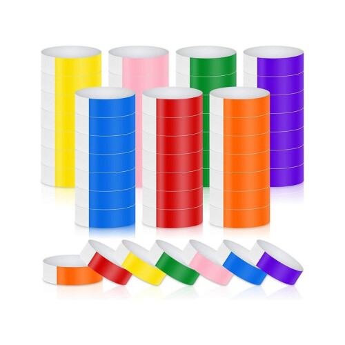 Neon event wristbands - 700 pieces, waterproof, lightweight.