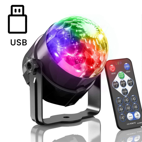 2Pcs Sound Activated Lights DJ Lighting Disco Ball Lights, USB 2