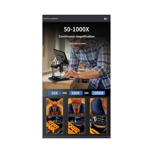 Digital microscope with 7-inch IPS screen, coin microscope with illumination, HD video microscope for PCB repair systems, PC view 1