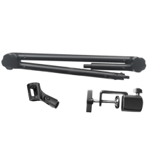 Adjustable microphone stand, heavy-duty suspension, scissor arm mount