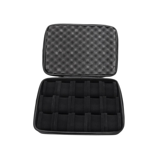 Hard-shell watch storage box with 15 compartments, watch box, watch box holder, display case