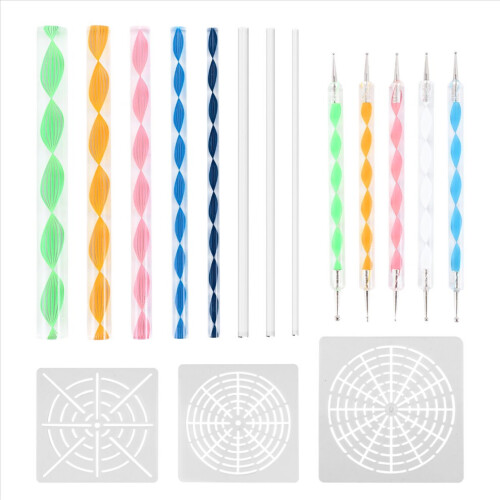 16-piece mandala dotting tool set for painting stones, mandala stencil set 1