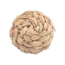Kauwspeeltje voor huisdieren - natuurlijk gras - met belletje voor konijnen, hamsters, cavia's, gebitsreiniging