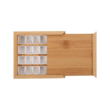 Houten aquarelpalet met halve verfpanjes, leeg raster, uitschuifbare olieverfpaletten, draagbaar verfbakje