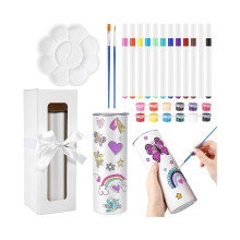Personalisiertes Dekorationsset für bemalte Tassen, 20-oz-Sublimationsbecherrohlinge, isolierter Edelstahlbecher