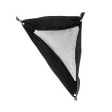 Horse corner feeding station, deep corner hay bag, goat hay feed bag with mesh bottom and snap fasteners for horse trailer stable, black