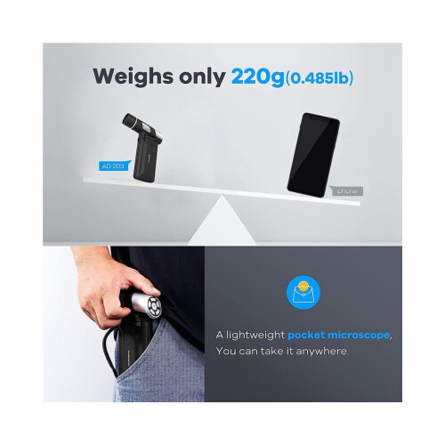Handy digital microscope, pocket microscope with 4-inch screen, electronic FHD video microscope, supports Windows PC 2