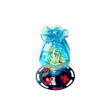 Hummingbird feeder for the outdoor garden, 1 pack, mouth-blown glass bundle, ocean mermaid and blue