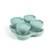 Glass containers for baby food with silicone lids, storage containers for baby food with tray, microwave