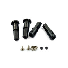 For WPL D12 1/10 RC Car Upgrade Parts Metal 5mm Front Wheel Hub Hex Adapter Combiner & Rear Axle Shaft