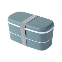 Microwaveable 2-layer lunchbox with compartments, leakproof bento box, insulated food container/lunchbox, green
