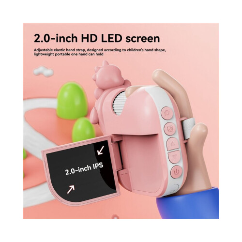 Children's microscope camera, HD screen, portable microscope with 8 LED lights for taking photos/videos, 2