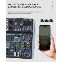 Professioneller 8-Kanal-Audiomixer, Integrierter 99DSP 7-Segment-Balanceeffekt, , Live-Aufnahme, XLR-Mixer, EU-Stecker