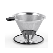 Konformad kaffedroppar i rostfritt stål, långsamt droppande kaffefilter, papperslös och återanvändbar,
