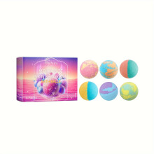 (6 Pieces) Bolas de baño de burbujas con aroma floral, enriquecidas con lavanda, rosa y otras fragancias, hidratantes e
