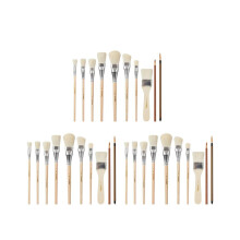 Mop-Pinsel für Acrylmalerei, 30-teiliges Glasurpinsel-Set für Keramik, Mop-Pinsel-Set aus Ziegenhaarmischung
