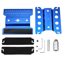Modelautoreparatiestation, draaistation, reparatiestation voor terreinwagens met klimfunctie, donkerblauw