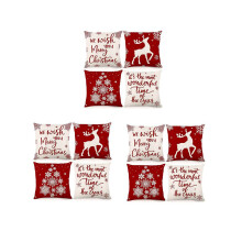 Kerstkussenhoezen 18x18 cm, set van 12, kerstdecoratie, landelijke stijl, kussenhoes en sierkussenhoes