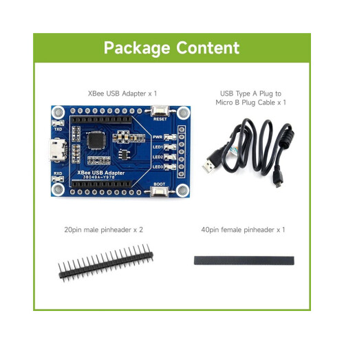 For XBee USB adapter UART communication board Supports XBee connectivity USB-to-UART module Configure 1