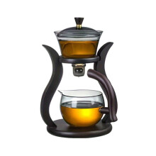 Lazy Glass Tea Set Halbautomatisches Tropfset mit Teesieb Glasteekanne Set Magnetschalter Teekanne Teetassenset Glaswaren