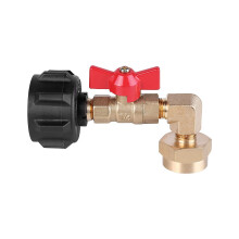 QCC1 Propane Refill Elbow Adapter, 90 Degree Propane Refill Pressure Adapter with ON/OFF Valve for 1 LB Tank Cylinders