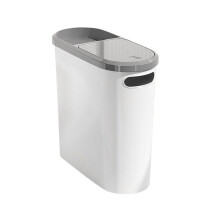 Prullenbak met deksel, ruimtebesparend, smalle plastic bak voor keuken en woonkamer, stijlvolle afvalbak