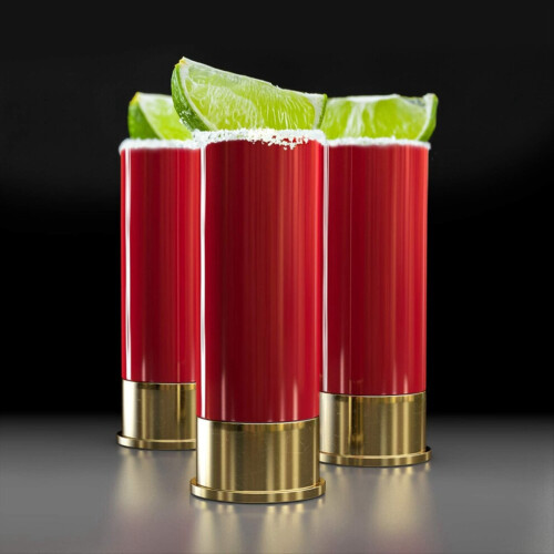 4 x 12 Gauge Schnapsgläser Tequila-Schnapsgläser 2