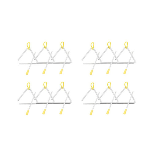 Musical Triangle Instrument Set, Triangular Hand Percussion Children's Musical Instrument with Strikers,