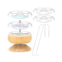 Perlenspinner, Set mit 5 Rocailles-Perlen, Schnellwechsel-Tabletts, Perlnadeln für die Schmuckherstellung
