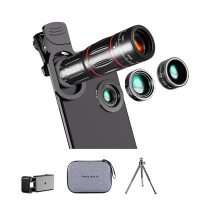 Telefonkamera-Objektiv-Set, Verbesserte Version, Teleobjektiv 28X, Weitwinkel 0,6X, Makro 20X, Fischauge 198, für die Meisten Smartphones
