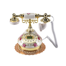 Retro Vintage Antique Style Floral Ceramic Home Decor Desk Telephone Phone