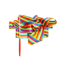 Ribbon Dance Regenbogenband Kindertanz Gymnastik Rhythmus Stick Buntes Gymnastikband Sportartikel (2M)