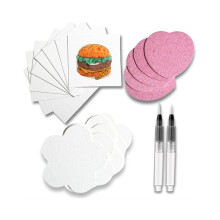 Knutselpapier met schuimstructuur, 22 vellen papier met schuimstructuur en waterkwaststift, voor 3D-knutselwerk,